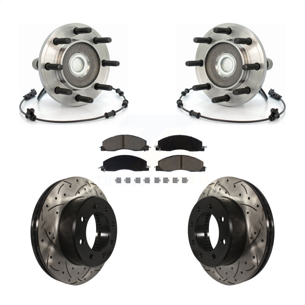 Kit de Rotor et de plaquettes de frein à fente percée, roulement de moyeu avant, pour Dodge Ram 2500 3500 RW