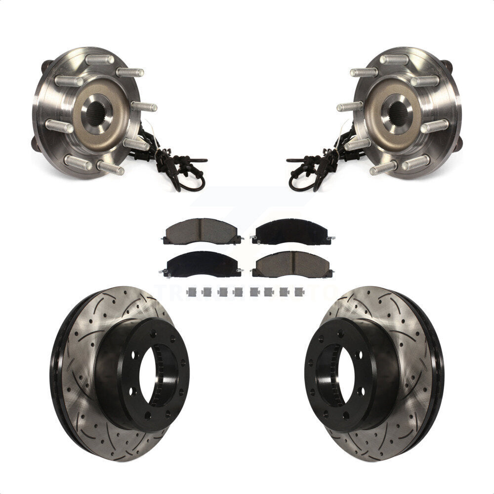 Ensemble de roulement de moyeu avant, fente de perçage, Kit de plaquettes de Rotor de frein pour Ram 2500 350