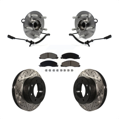 Kit de plaquettes de Rotor de frein, roulement de moyeu avant, fente de perçage, pour Ram 1500 avec roue à 8 écrous