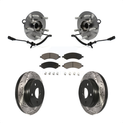 Kit de plaquettes de Rotor de frein avec roulement de moyeu avant, fente de perçage revêtue pour Ram 1500 Classic 4W