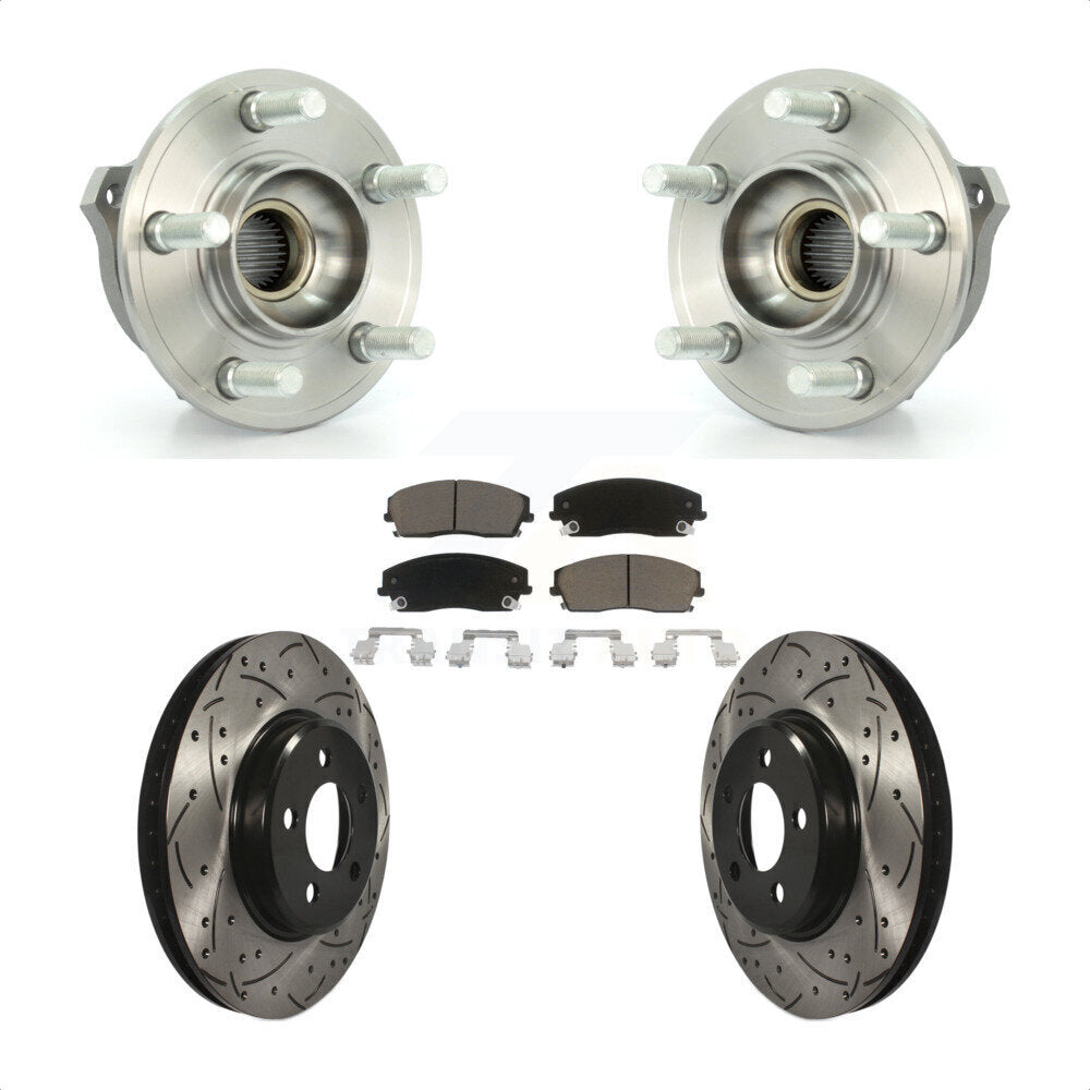 Kit de plaquettes de Rotor de frein, roulement de moyeu avant, fente de perçage, pour Dodge Charger Chrysler 30