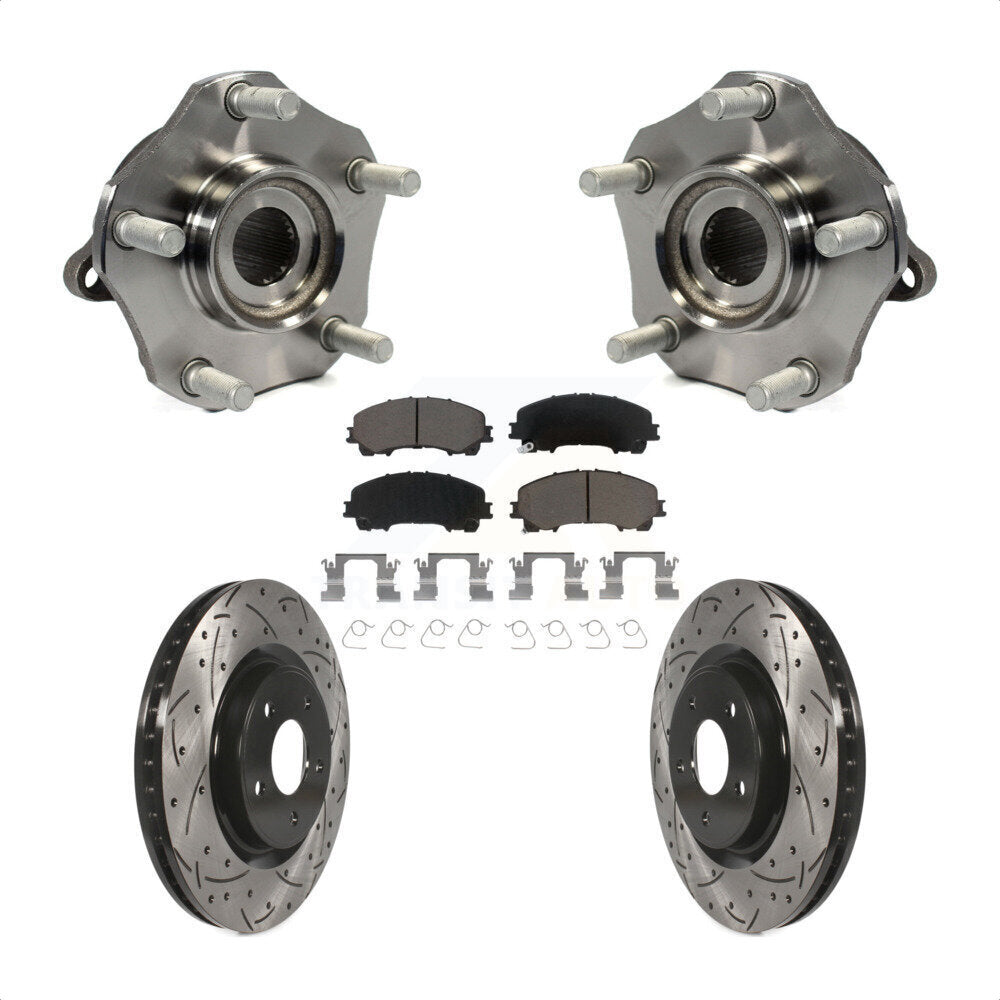 Kit de plaquettes de Rotor de frein, ensemble de roulements de moyeu avant, fente de perçage, pour Nissan Rogu