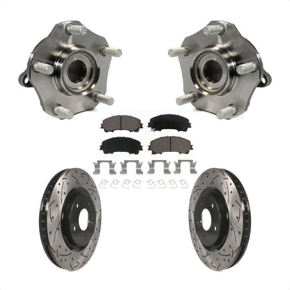 Kit de plaquettes de Rotor de frein, ensemble de roulements de moyeu avant, fente de perçage, pour Nissan Rogu