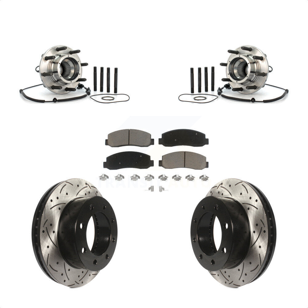 Kit de plaquettes de Rotor de frein, roulement de moyeu avant, fente de perçage, pour Ford F-250 Super Duty F-35