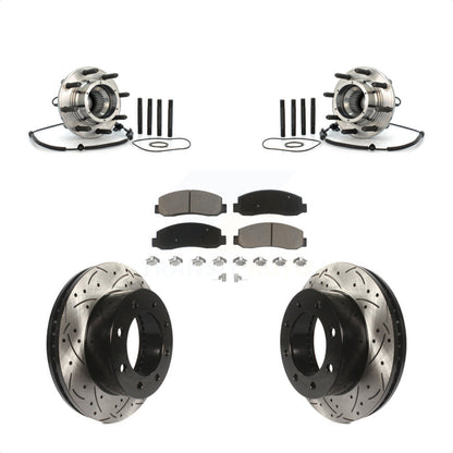 Kit de plaquettes de Rotor de frein, roulement de moyeu avant, fente de perçage, pour Ford F-250 Super Duty F-35