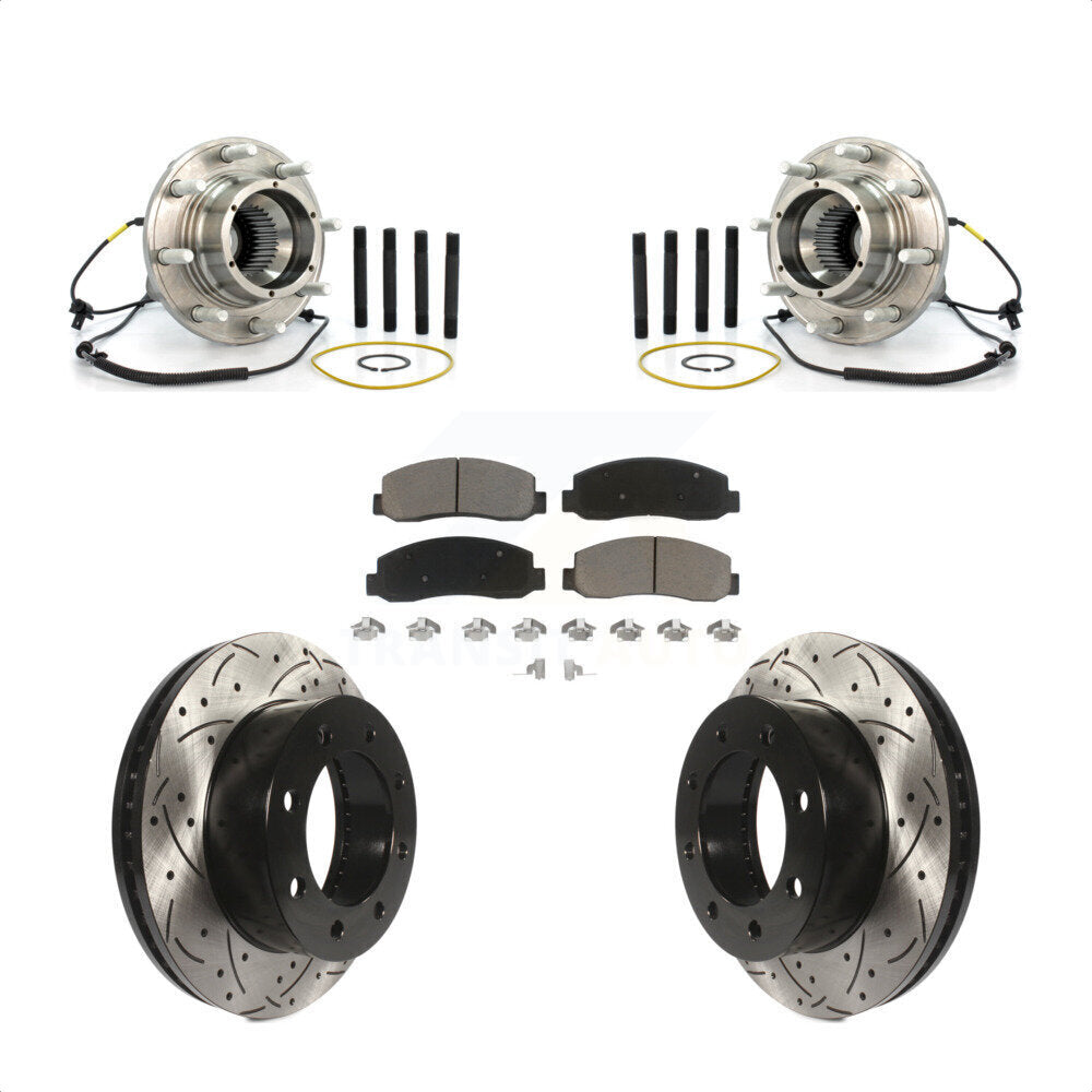 Kit de plaquettes de Rotor de frein, roulement de moyeu avant, fente de perçage, pour Ford F-250 Super Dut
