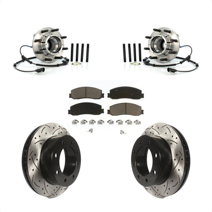 Kit de plaquettes de Rotor de frein, roulement de moyeu avant, fente de perçage, pour Ford F-350 Super Duty F-25