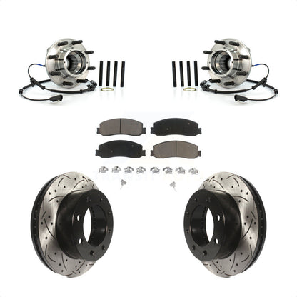 Kit de plaquettes de Rotor de frein, roulement de moyeu avant, fente de perçage, pour Ford F-350 Super Duty F-25
