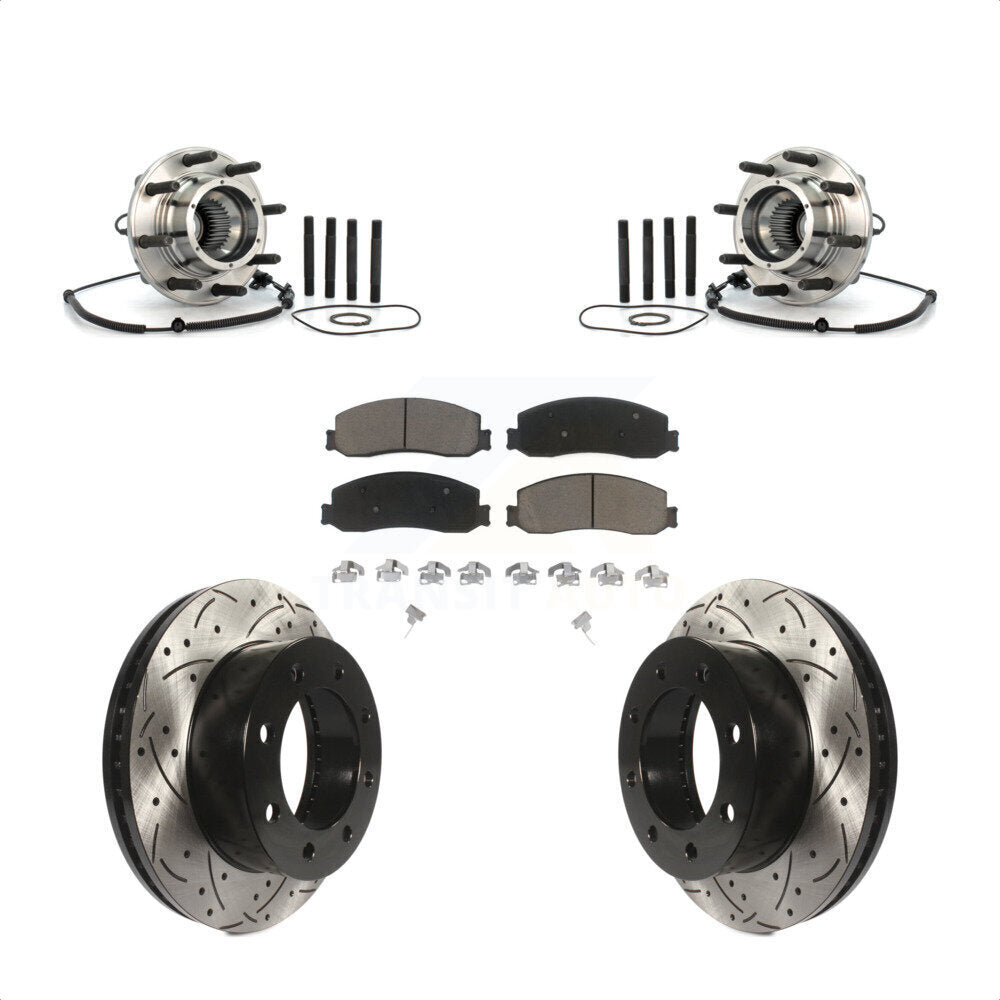 Kit de plaquettes de Rotor de frein, roulement de moyeu avant, fente percée, pour Ford F-250 Super Duty 4W