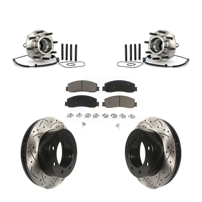Kit de plaquettes de Rotor de frein, roulement de moyeu avant, fente percée, pour Ford F-250 Super Duty 4W
