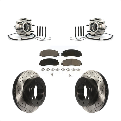 Kit de plaquettes de Rotor de frein, roulement de moyeu avant, fente percée, pour Ford F-350 Super Duty 4W