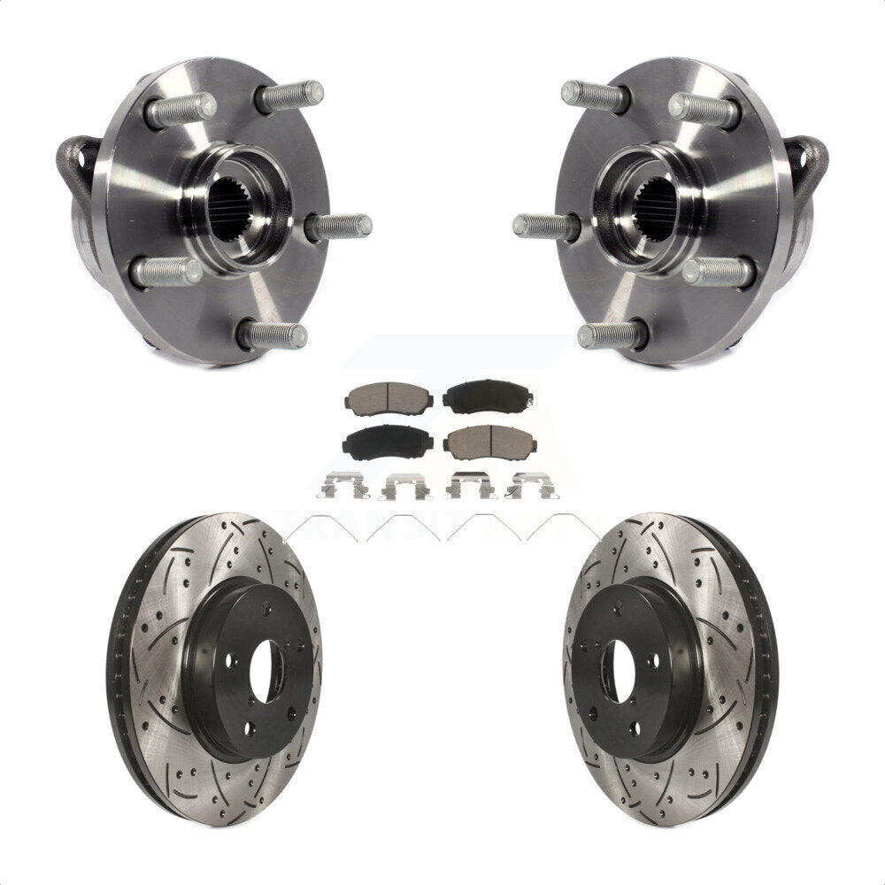 Kit de plaquettes de Rotor de frein à fente percée, roulement de moyeu avant pour Subaru Legacy 2.5 16-19