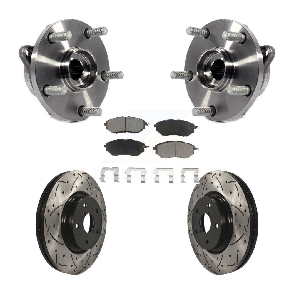 Kit de plaquettes de Rotor de frein, roulement de moyeu avant, fente percée, pour Subaru Outback WRX Legac