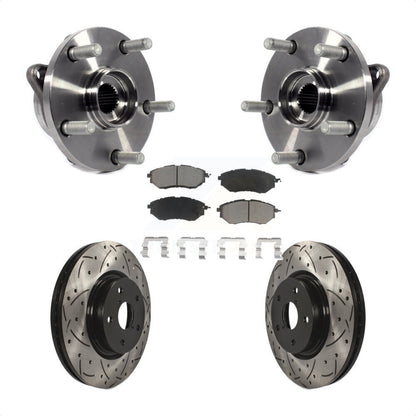 Kit de plaquettes de Rotor de frein, roulement de moyeu avant, fente percée, pour Subaru Outback WRX Legac