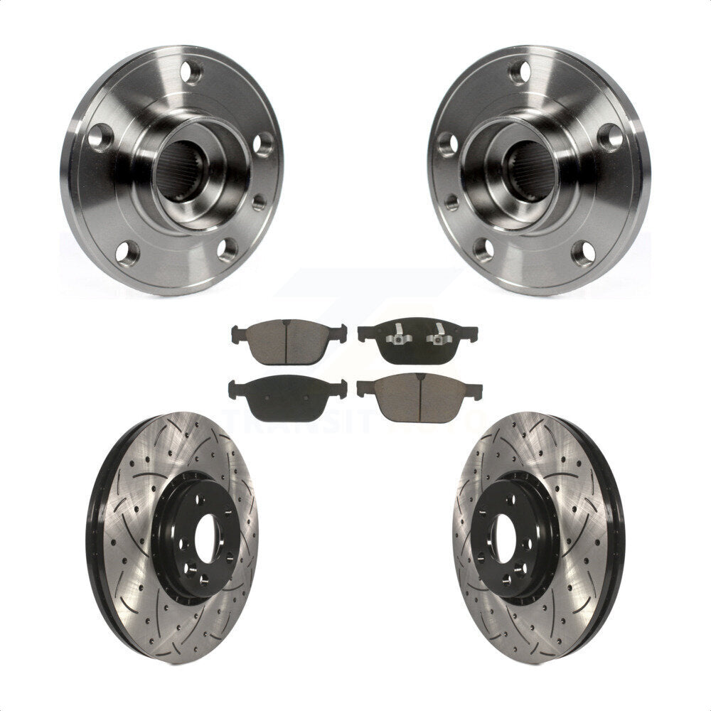 Kit de plaquettes de Rotor de frein, roulement de moyeu avant, fente de perçage revêtue, pour Volvo XC6 2010 – 2015