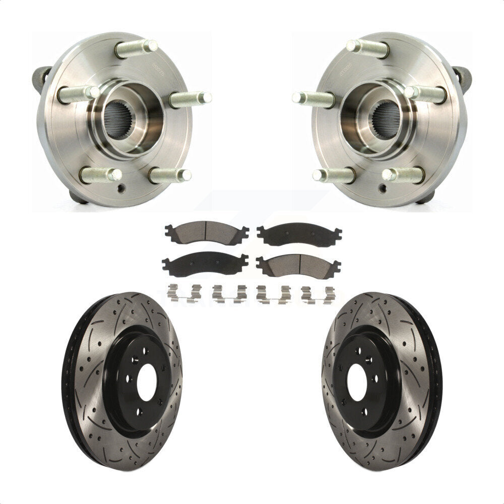 Kit de plaquettes de Rotor de frein, roulement de moyeu avant, fente percée, pour Ford Taurus SH 2010 – 2012