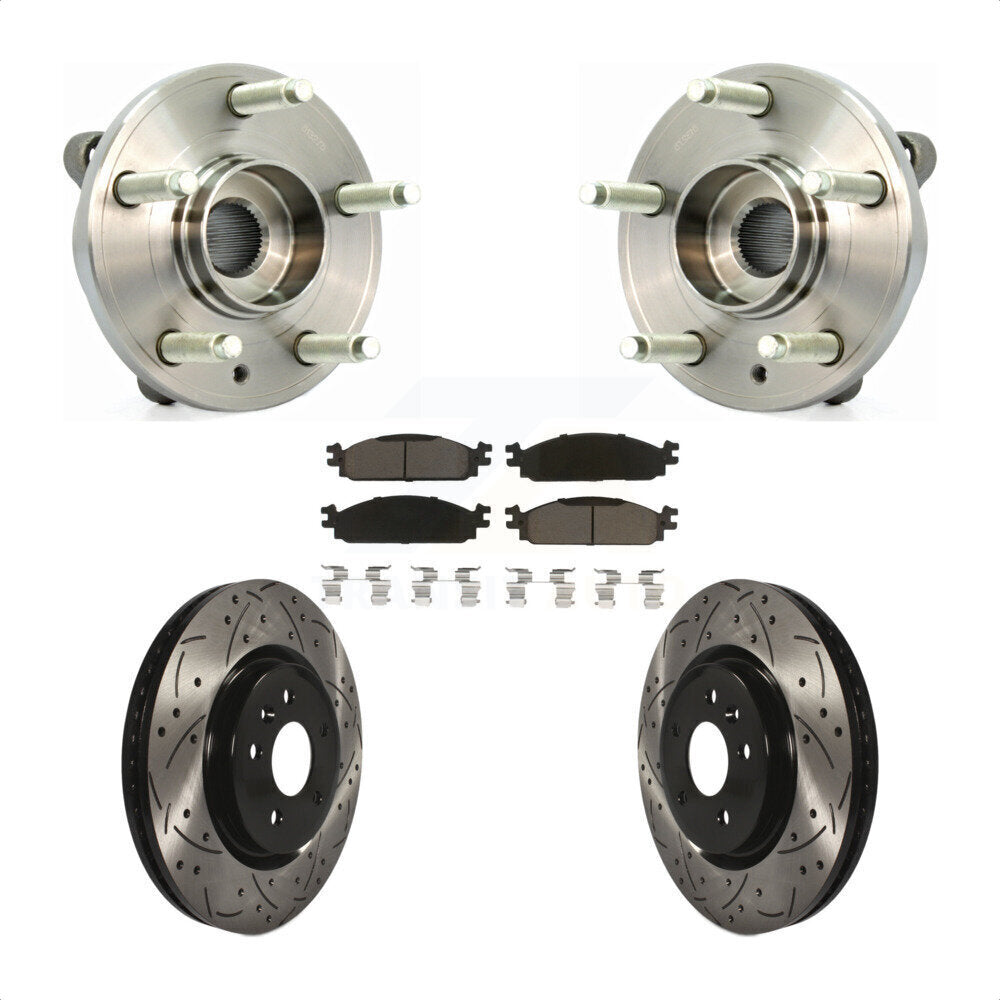 Kit de plaquettes de Rotor de frein, roulement de moyeu avant, fente de perçage, pour Lincoln MK 2009 – 2010