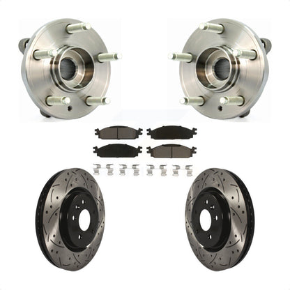 Kit de plaquettes de Rotor de frein, roulement de moyeu avant, fente de perçage, pour Lincoln MK 2009 – 2010