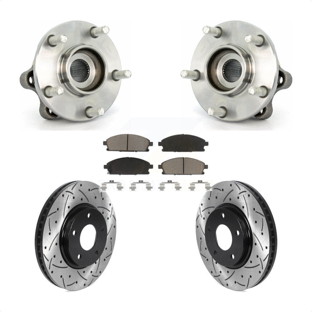 Kit de plaquettes de Rotor de frein, roulement de moyeu avant, fente de perçage, pour Nissan Ques 2004 – 2009