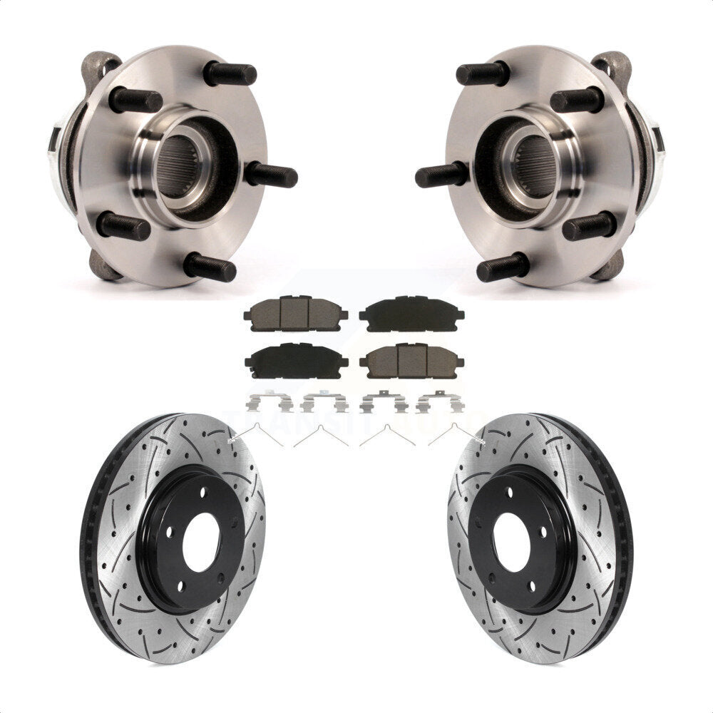 Kit de plaquettes de Rotor de frein, roulement de moyeu avant, fente de perçage, pour Nissan Ques 2011 – 2017