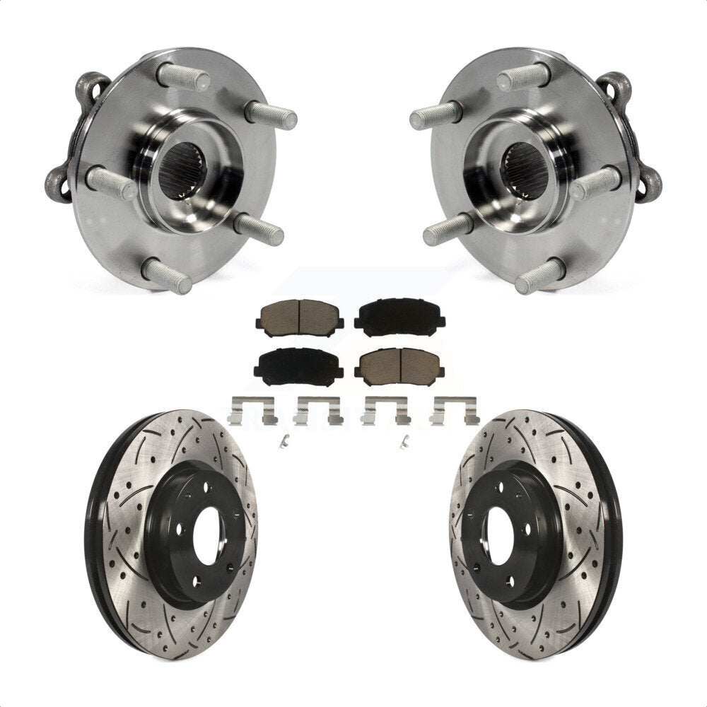 Kit de plaquettes de Rotor de frein, roulement de moyeu avant, fente de perçage revêtue, pour Mazda CX-2013 – 2015