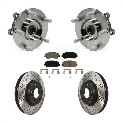 Kit de plaquettes de Rotor de frein, roulement de moyeu avant, fente de perçage revêtue, pour Mazda CX-2013 – 2015