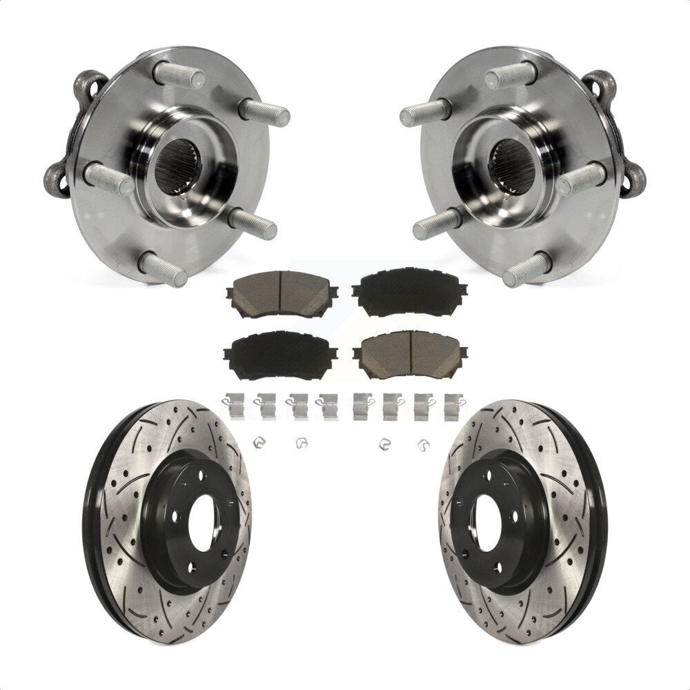 Kit de rotor et de plaquettes de frein à fente percée, ensemble de roulement de moyeu avant pour Mazda
