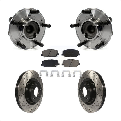 Kit de plaquettes de Rotor de frein, roulement de moyeu avant, fente de perçage, pour Hyundai Genesis Coup