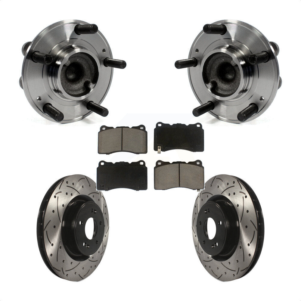 Kit de plaquettes de Rotor de frein, roulement de moyeu avant, fente de perçage, pour Hyundai Genesis Coup