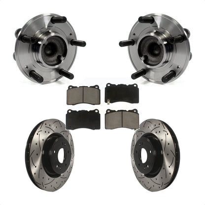 Kit de plaquettes de Rotor de frein, roulement de moyeu avant, fente de perçage, pour Hyundai Genesis Coup