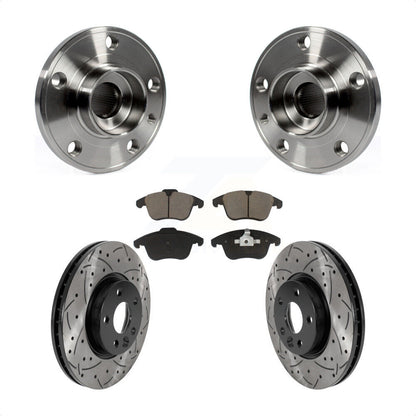 Kit de plaquettes de Rotor de frein, roulement de moyeu avant, fente de perçage, pour Volvo XC70 S60 V60 S80 V7