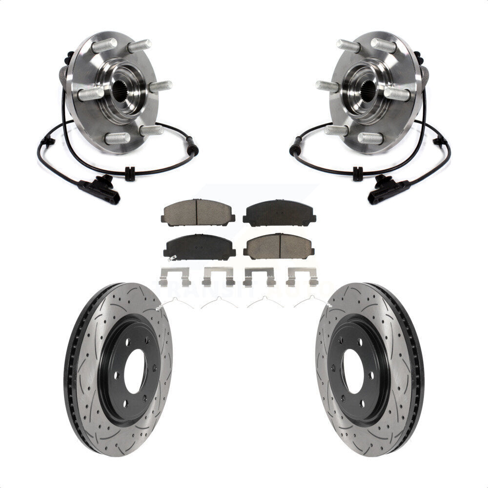 Kit de plaquettes de Rotor de frein, roulement de moyeu avant, fente de perçage, pour INFINITI QX80 Nissan Armad