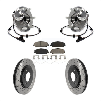 Kit de plaquettes de Rotor de frein, roulement de moyeu avant, fente de perçage, pour INFINITI QX80 Nissan Armad
