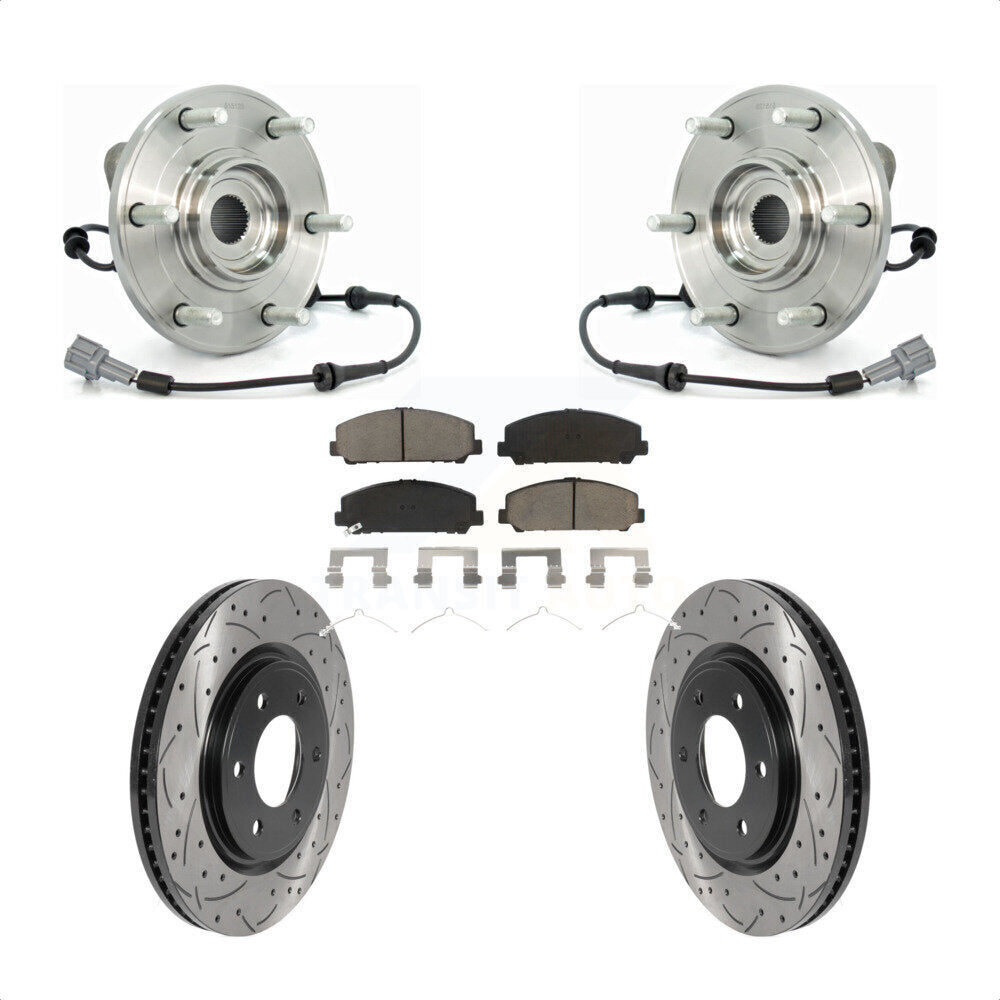 Kit de plaquettes de Rotor de frein, roulement de moyeu avant, fente percée, pour Nissan TITAN Armada QX5