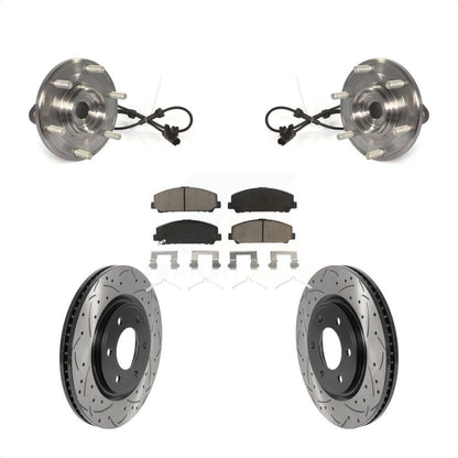 Kit de plaquettes de Rotor de frein, roulement de moyeu avant, fente de perçage revêtue, pour Nissan TITAN Armad