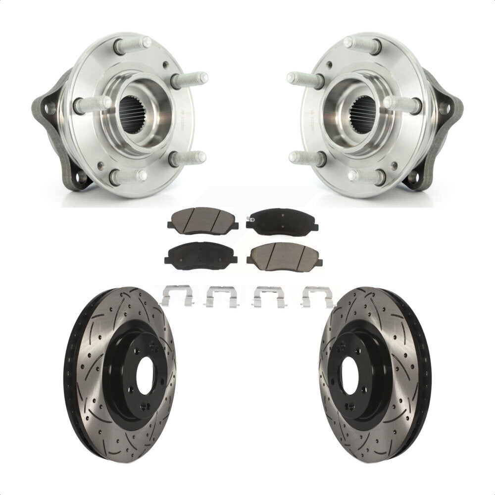 Kit de plaquettes de Rotor de frein, roulement de moyeu avant, fente percée, pour Hyundai Santa Fe XL 3.3