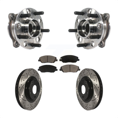 Kit de plaquettes de Rotor de frein, roulement de moyeu avant, fente de perçage revêtue, pour Hyundai Santa Fe X
