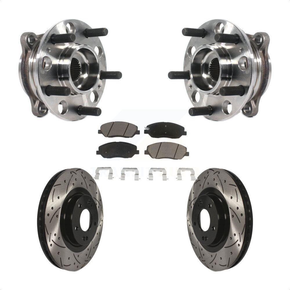 Kit de plaquettes de Rotor de frein, roulement de moyeu avant, fente percée, pour Hyundai Santa Fe XL 3.3