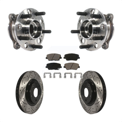 Kit de plaquettes de Rotor de frein, roulement de moyeu avant, fente percée, pour Kia Sorento Hyundai Sant