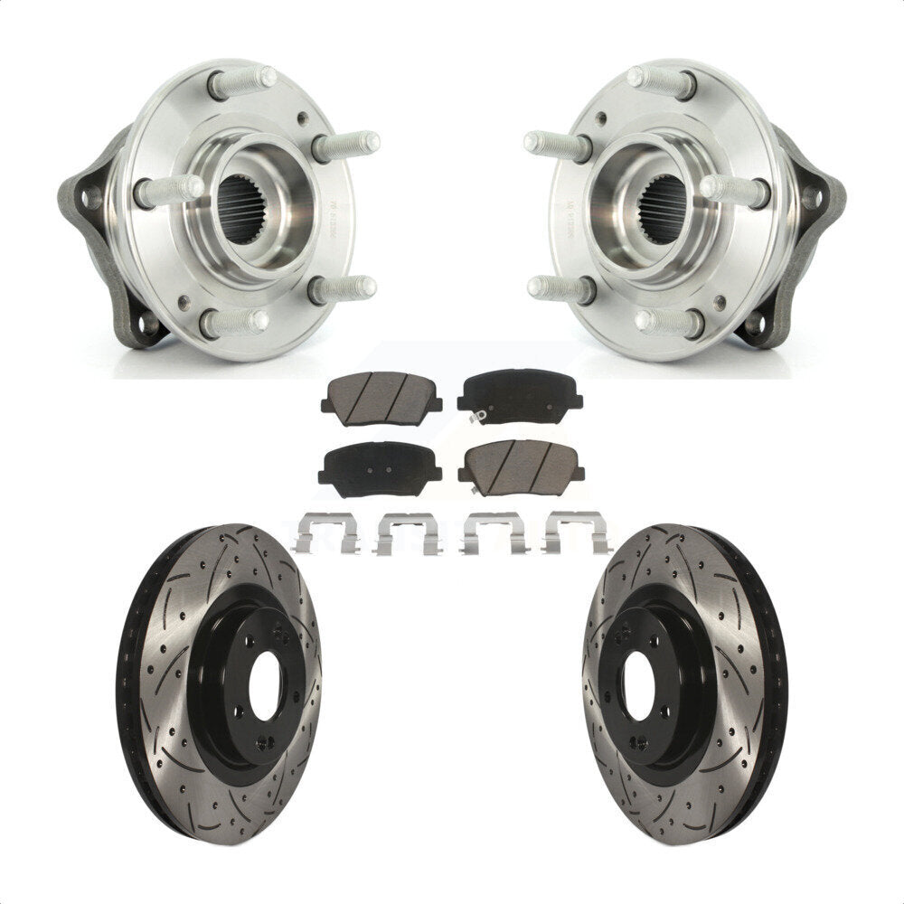 Kit de plaquettes de Rotor de frein, roulement de moyeu avant, fente de perçage, pour Hyundai Santa Fe Sport Ki