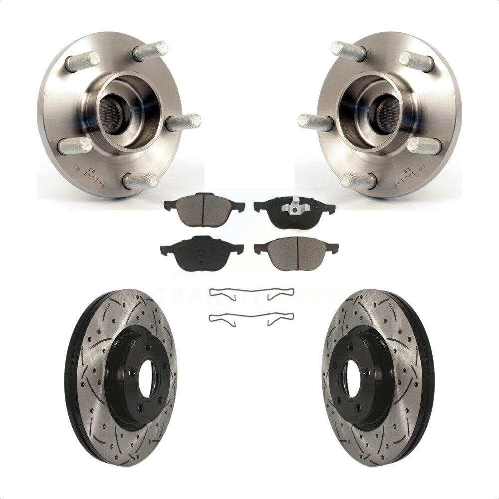 Kit de plaquettes de Rotor de frein, roulement de moyeu avant, fente de perçage, pour Volvo S40 C30 V50 C7