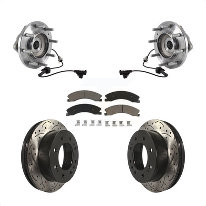Kit de plaquettes de Rotor de frein, roulement de moyeu avant, fente de perçage, pour GMC Sierra 3500 HD 4W