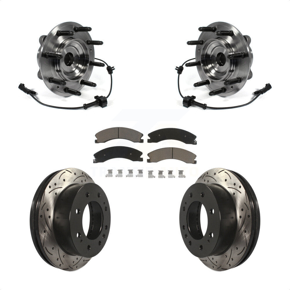Kit de plaquettes de Rotor de frein, roulement de moyeu avant, fente percée, pour GMC Chevrolet Sierra 250