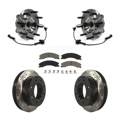 Kit de plaquettes de Rotor de frein, roulement de moyeu avant, fente percée, pour GMC Chevrolet Sierra 250