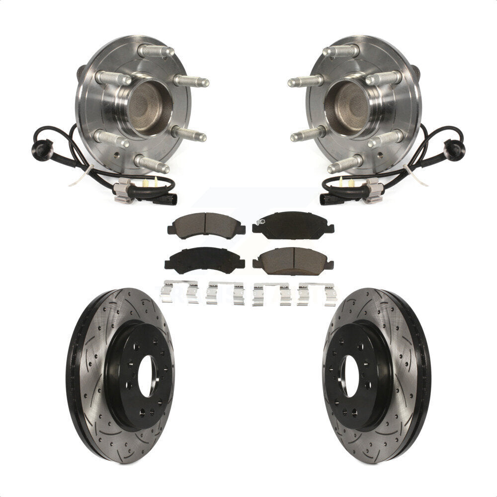 Kit de plaquettes de Rotor de frein, roulement de moyeu avant, fente percée, pour GMC Sierra 1500 Chevrole