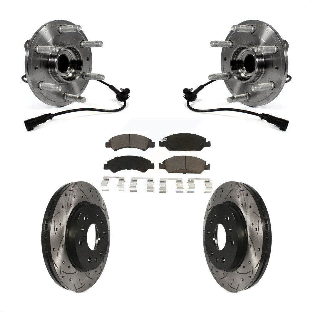 Kit de plaquettes de Rotor de frein, roulement de moyeu avant, fente percée, pour GMC Sierra 1500 Chevrole