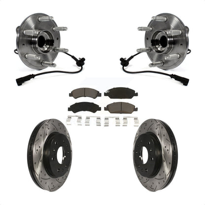 Kit de plaquettes de Rotor de frein, roulement de moyeu avant, fente percée, pour GMC Sierra 1500 Chevrole