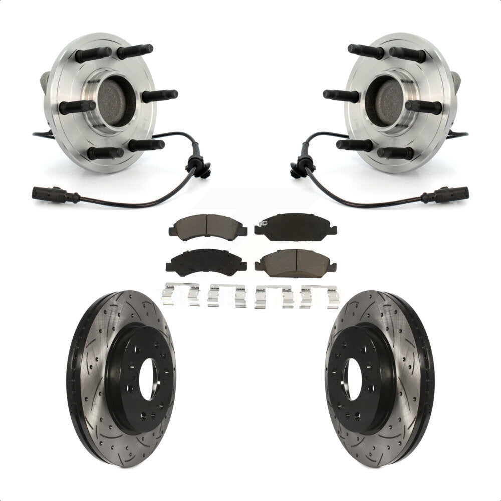 Kit de plaquettes de Rotor de frein, roulement de moyeu avant, fente percée, pour Chevrolet GMC Sierra 150