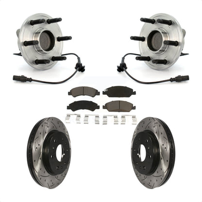 Kit de plaquettes de Rotor de frein, roulement de moyeu avant, fente percée, pour Chevrolet GMC Sierra 150