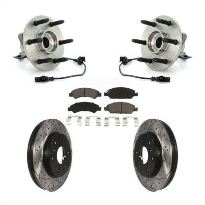 Kit de plaquettes de Rotor de frein, roulement de moyeu avant, fente percée, pour Chevrolet GMC Sierra 150